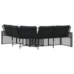 Casa si Gradina - Gradina si terasa - Mobilier exterior - Canapele si fotolii gradina - Canapea de gradina cu perne/taburet, forma L, negru, poliratan - Infinity.ro
