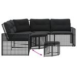 Casa si Gradina - Gradina si terasa - Mobilier exterior - Canapele si fotolii gradina - Canapea de gradina cu perne/taburet, forma L, negru, poliratan - Infinity.ro