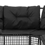 Casa si Gradina - Gradina si terasa - Mobilier exterior - Canapele si fotolii gradina - Canapea de gradina cu perne/taburet, forma L, negru, poliratan - Infinity.ro