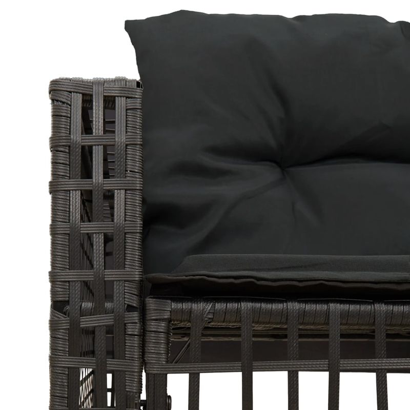 Casa si Gradina - Gradina si terasa - Mobilier exterior - Canapele si fotolii gradina - Canapea de gradina cu perne/taburet, forma L, negru, poliratan - Infinity.ro