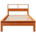 Casa si Gradina - Mobilier - Paturi si accesorii - Paturi - Pat cu biblioteca fara saltea, maro, 100x200 cm, lemn masiv pin - Infinity.ro