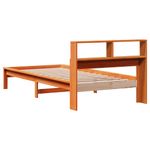 Casa si Gradina - Mobilier - Paturi si accesorii - Paturi - Pat cu biblioteca fara saltea, maro, 100x200 cm, lemn masiv pin - Infinity.ro