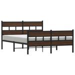 Casa si Gradina - Mobilier - Paturi si accesorii - Paturi - Cadru de pat metalic fara saltea, stejar maro, 160x200 cm - Infinity.ro