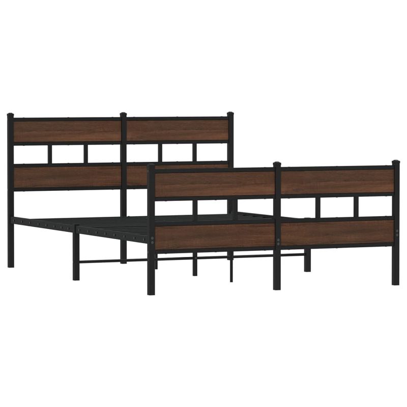 Casa si Gradina - Mobilier - Paturi si accesorii - Paturi - Cadru de pat metalic fara saltea, stejar maro, 160x200 cm - Infinity.ro