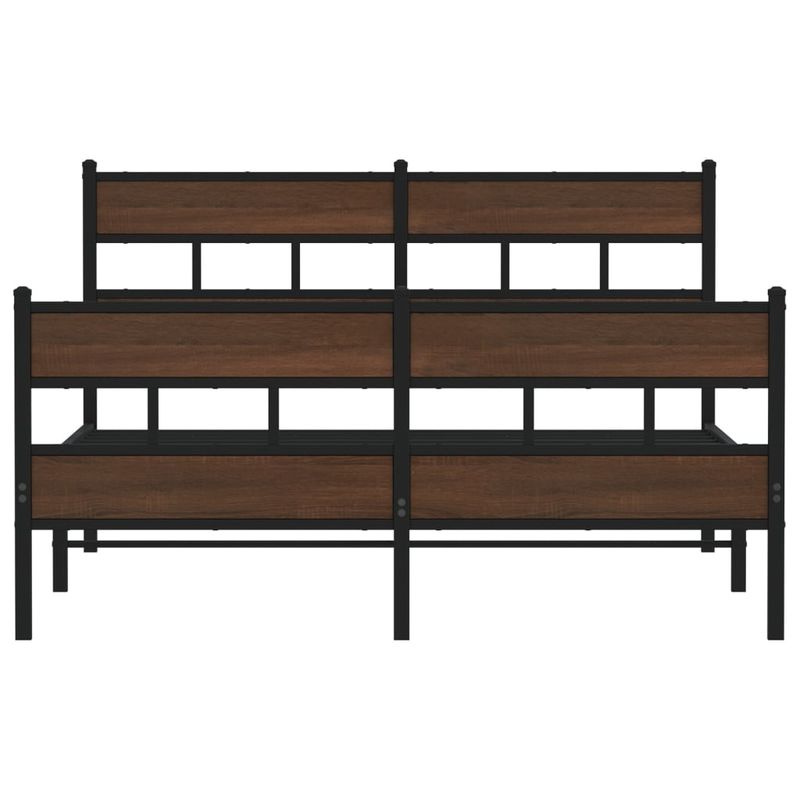 Casa si Gradina - Mobilier - Paturi si accesorii - Paturi - Cadru de pat metalic fara saltea, stejar maro, 160x200 cm - Infinity.ro