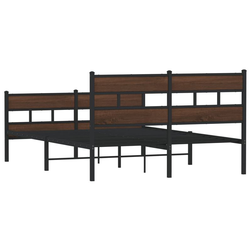 Casa si Gradina - Mobilier - Paturi si accesorii - Paturi - Cadru de pat metalic fara saltea, stejar maro, 160x200 cm - Infinity.ro