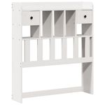 Casa si Gradina - Mobilier - Paturi si accesorii - Paturi - Pat cu biblioteca fara saltea, alb, 75x190 cm, lemn masiv pin - Infinity.ro