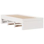 Casa si Gradina - Mobilier - Paturi si accesorii - Paturi - Pat cu biblioteca fara saltea, alb, 75x190 cm, lemn masiv pin - Infinity.ro