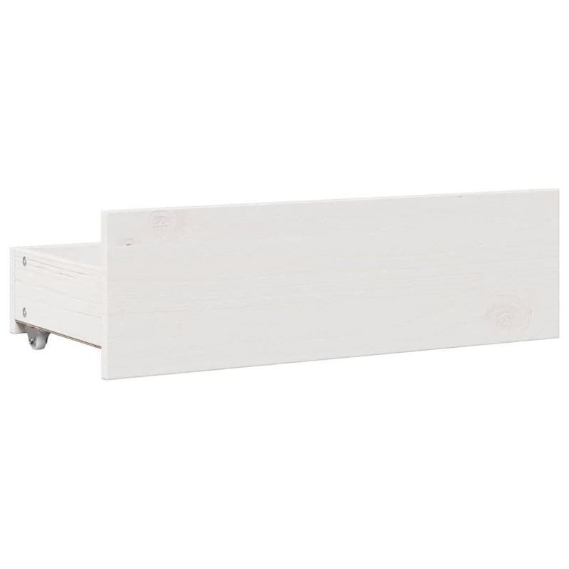 Casa si Gradina - Mobilier - Paturi si accesorii - Paturi - Pat cu biblioteca fara saltea, alb, 75x190 cm, lemn masiv pin - Infinity.ro