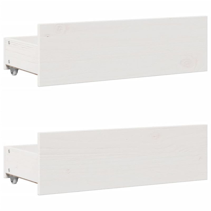 Casa si Gradina - Mobilier - Paturi si accesorii - Paturi - Pat cu biblioteca fara saltea, alb, 75x190 cm, lemn masiv pin - Infinity.ro