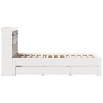 Casa si Gradina - Mobilier - Paturi si accesorii - Paturi - Pat cu biblioteca fara saltea, alb, 75x190 cm, lemn masiv pin - Infinity.ro