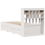 Casa si Gradina - Mobilier - Paturi si accesorii - Paturi - Pat cu biblioteca fara saltea, alb, 75x190 cm, lemn masiv pin - Infinity.ro