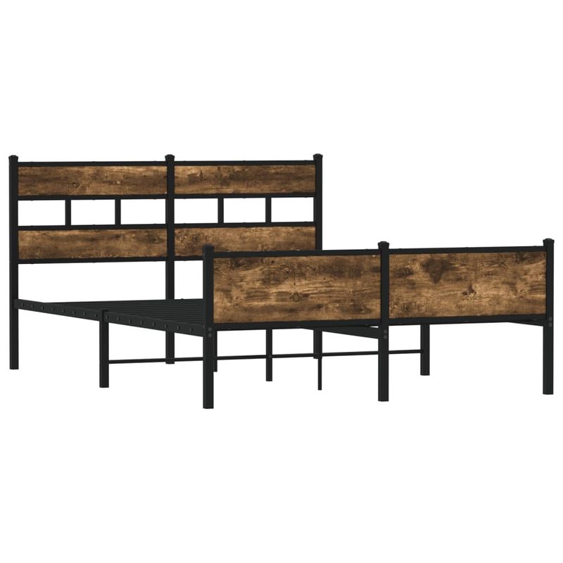 Casa si Gradina - Mobilier - Paturi si accesorii - Paturi - Cadru pat fara saltea, stejar fumuriu 137x190 cm lemn prelucrat - Infinity.ro