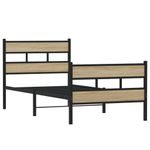 Casa si Gradina - Mobilier - Paturi si accesorii - Paturi - Cadru de pat metalic fara saltea, stejar sonoma, 75x190 cm - Infinity.ro