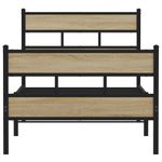 Casa si Gradina - Mobilier - Paturi si accesorii - Paturi - Cadru de pat metalic fara saltea, stejar sonoma, 75x190 cm - Infinity.ro