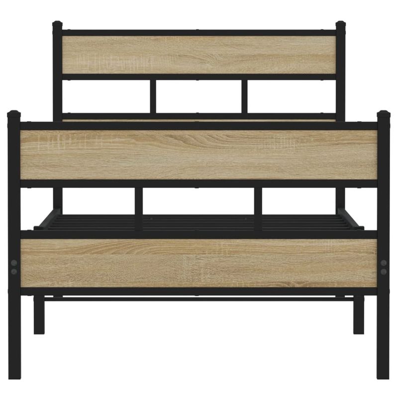 Casa si Gradina - Mobilier - Paturi si accesorii - Paturi - Cadru de pat metalic fara saltea, stejar sonoma, 75x190 cm - Infinity.ro