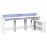 Casa si Gradina - Mobilier - Mese si birouri - Birouri - Birou cu lumini LED, alb, 200x104x91 cm, lemn prelucrat - Infinity.ro