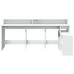 Casa si Gradina - Mobilier - Mese si birouri - Birouri - Birou cu lumini LED, alb, 200x104x91 cm, lemn prelucrat - Infinity.ro