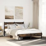 Casa si Gradina - Mobilier - Paturi si accesorii - Paturi - Cadru pat fara saltea stejar fumuriu, 90x190 cm, lemn prelucrat - Infinity.ro