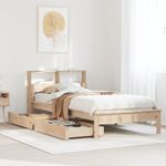 Casa si Gradina - Mobilier - Paturi si accesorii - Paturi - Pat cu biblioteca fara saltea, 75x190 cm, lemn masiv de pin - Infinity.ro