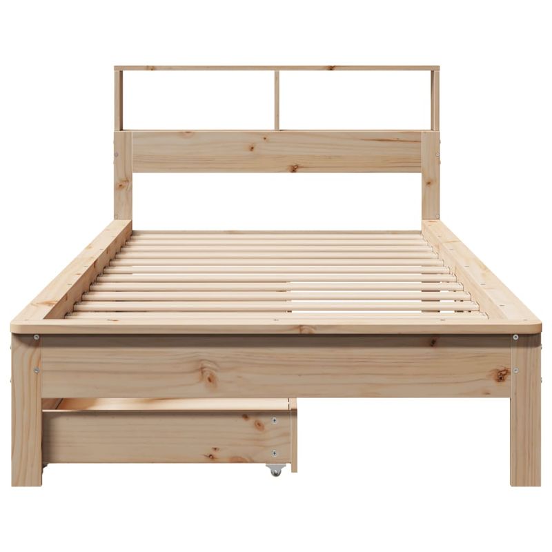 Casa si Gradina - Mobilier - Paturi si accesorii - Paturi - Pat cu biblioteca fara saltea, 75x190 cm, lemn masiv de pin - Infinity.ro