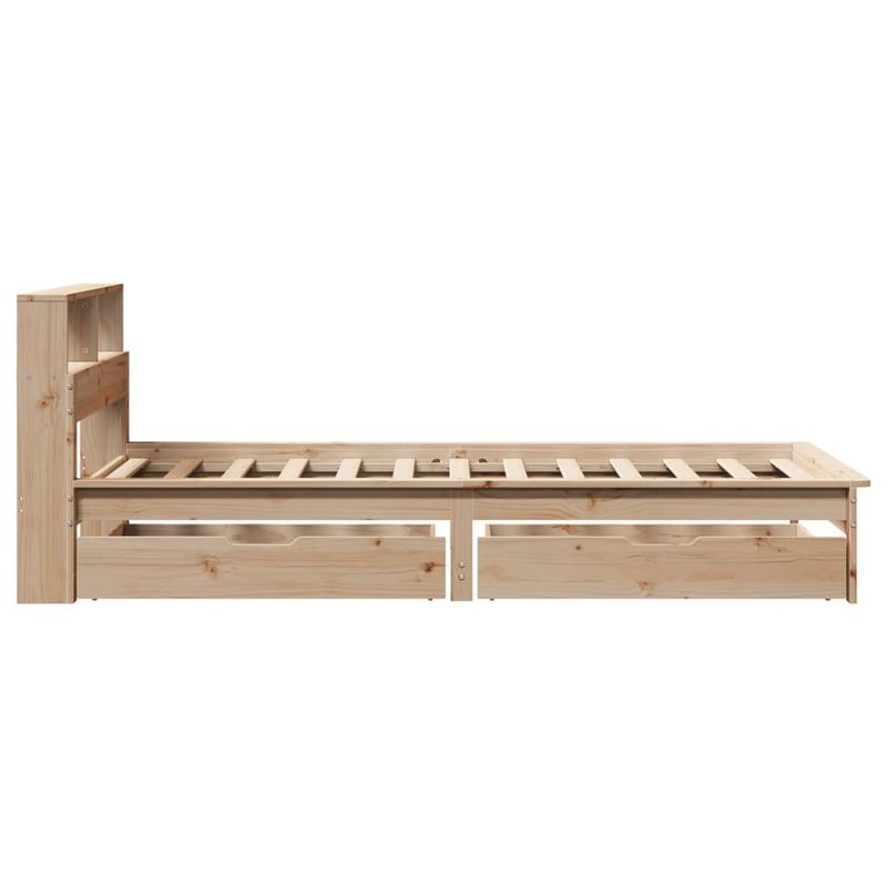 Casa si Gradina - Mobilier - Paturi si accesorii - Paturi - Pat cu biblioteca fara saltea, 75x190 cm, lemn masiv de pin - Infinity.ro