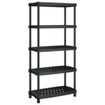 Casa si Gradina - Mobilier - Biblioteci si rafturi - Rafturi - Raft depozitare cu 5 polite, negru, 93,5x45,5x194,5 cm, PP - Infinity.ro
