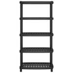 Casa si Gradina - Mobilier - Biblioteci si rafturi - Rafturi - Raft depozitare cu 5 polite, negru, 93,5x45,5x194,5 cm, PP - Infinity.ro