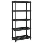 Casa si Gradina - Mobilier - Biblioteci si rafturi - Rafturi - Raft depozitare cu 5 polite, negru, 93,5x45,5x194,5 cm, PP - Infinity.ro
