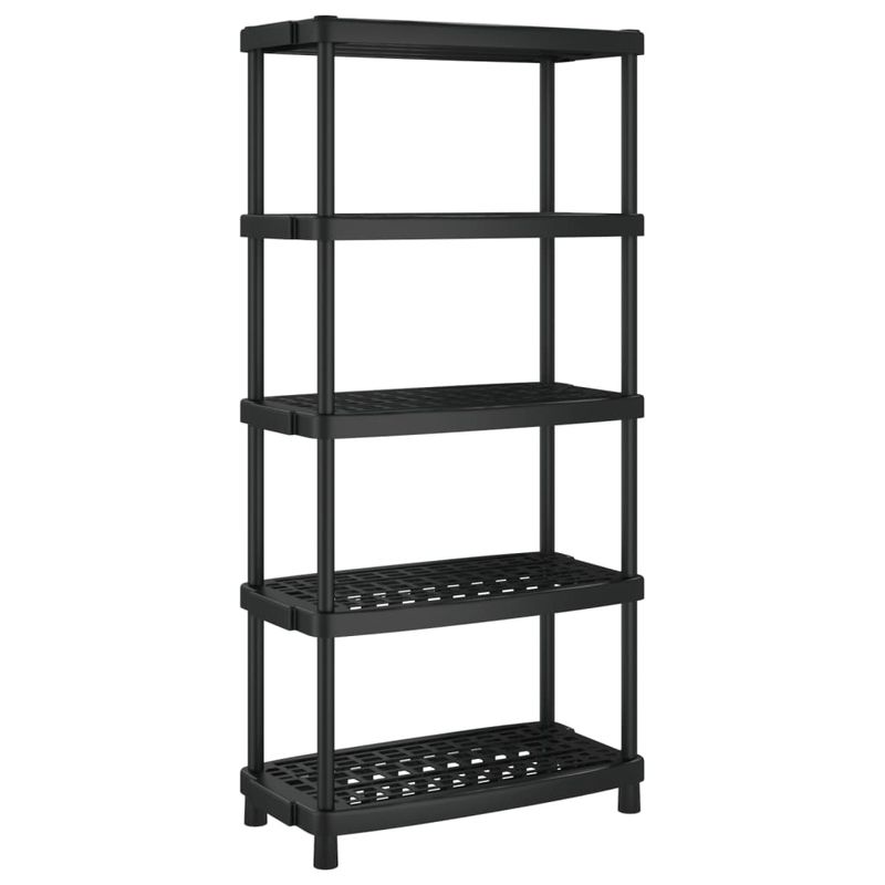Casa si Gradina - Mobilier - Biblioteci si rafturi - Rafturi - Raft depozitare cu 5 polite, negru, 93,5x45,5x194,5 cm, PP - Infinity.ro