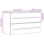 Casa si Gradina - Mobilier - Mobilier baie - Comode baie - Dulap de chiuveta stejar artizanal 80x38,5x48 cm lemn prelucrat - Infinity.ro