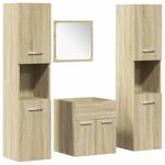 Casa si Gradina - Mobilier - Seturi de mobilier - Seturi baie - Set mobilier de baie, 4 piese, stejar sonoma, lemn prelucrat - Infinity.ro