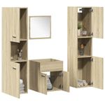 Casa si Gradina - Mobilier - Seturi de mobilier - Seturi baie - Set mobilier de baie, 4 piese, stejar sonoma, lemn prelucrat - Infinity.ro