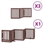 Petshop - Accesorii petshop - Culcusuri si custi - Custi interior si exterior - Poarta caini pliabila cu usa 15 panouri maro 750 cm, lemn plop - Infinity.ro