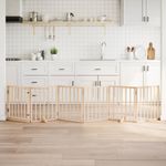 Petshop - Accesorii petshop - Culcusuri si custi - Custi interior si exterior - Poarta de caini pliabila cu usa, 6 panouri, 300 cm, lemn plop - Infinity.ro