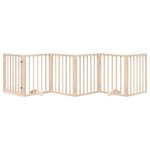 Petshop - Accesorii petshop - Culcusuri si custi - Custi interior si exterior - Poarta de caini pliabila cu usa, 6 panouri, 300 cm, lemn plop - Infinity.ro