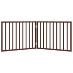 Petshop - Accesorii petshop - Culcusuri si custi - Custi interior si exterior - Poarta pentru caini pliabila 2 panouri maro, 160 cm, lemn plop - Infinity.ro