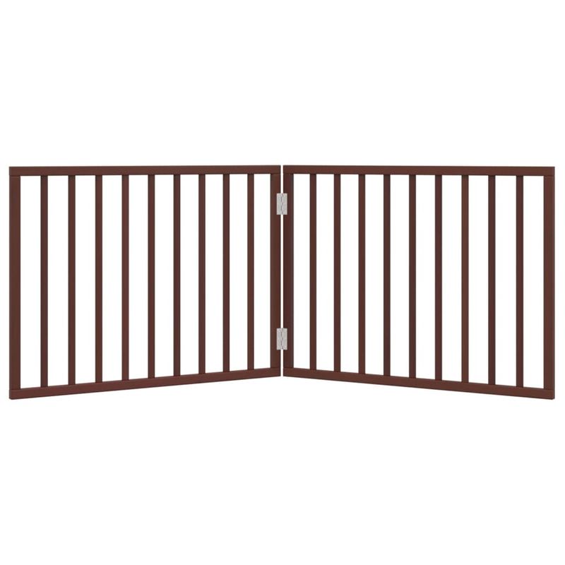 Petshop - Accesorii petshop - Culcusuri si custi - Custi interior si exterior - Poarta pentru caini pliabila 2 panouri maro, 160 cm, lemn plop - Infinity.ro