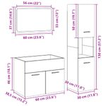 Casa si Gradina - Mobilier - Seturi de mobilier - Seturi baie - Set mobilier de baie, 3 piese, stejar sonoma, lemn prelucrat - Infinity.ro