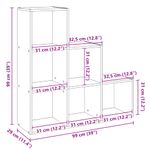 Casa si Gradina - Mobilier - Biblioteci si rafturi - Biblioteci - Biblioteca/separator camera 3 niveluri , gri, 99x29x99 cm lemn - Infinity.ro