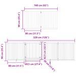 Petshop - Accesorii petshop - Culcusuri si custi - Custi interior si exterior - Poarta caini pliabila cu usa 12 panouri, alb, 960 cm, lemn plop - Infinity.ro