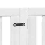 Petshop - Accesorii petshop - Culcusuri si custi - Custi interior si exterior - Poarta caini pliabila cu usa 15 panouri, alb, 750 cm, lemn plop - Infinity.ro