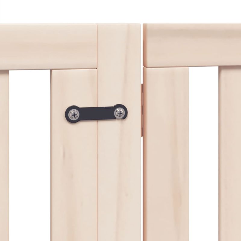 Petshop - Accesorii petshop - Culcusuri si custi - Custi interior si exterior - Poarta de caini pliabila cu usa, 12 panouri, 960 cm, lemn plop - Infinity.ro