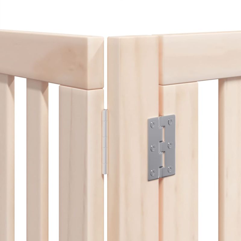 Petshop - Accesorii petshop - Culcusuri si custi - Custi interior si exterior - Poarta de caini pliabila cu usa, 12 panouri, 960 cm, lemn plop - Infinity.ro