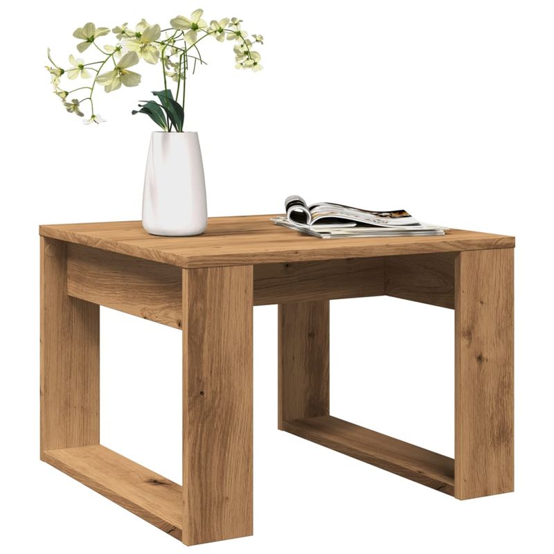 Casa si Gradina - Mobilier - Mese si birouri - Mese living - Masa laterala, stejar artizanal, 50x50x35 cm, lemn prelucrat - Infinity.ro