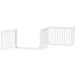 Petshop - Accesorii petshop - Culcusuri si custi - Custi interior si exterior - Poarta caini pliabila cu usa 10 panouri, alb, 800 cm, lemn plop - Infinity.ro