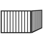 Petshop - Accesorii petshop - Culcusuri si custi - Custi interior si exterior - Poarta pentru caini pliabila 2 panouri negru, 160 cm, lemn plop - Infinity.ro