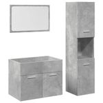 Casa si Gradina - Mobilier - Seturi de mobilier - Seturi baie - Set mobilier de baie, 3 piese, gri beton, lemn compozit - Infinity.ro