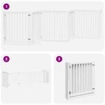 Petshop - Accesorii petshop - Culcusuri si custi - Custi interior si exterior - Poarta caini pliabila cu usa, 6 panouri, alb, 480 cm, lemn plop - Infinity.ro