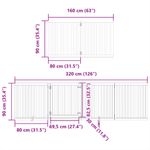 Petshop - Accesorii petshop - Culcusuri si custi - Custi interior si exterior - Poarta caini pliabila cu usa, 6 panouri, alb, 480 cm, lemn plop - Infinity.ro